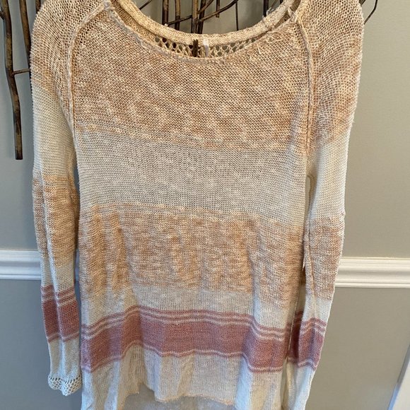 Free People Tan Sweater, Pink Sweater, Hi Low Shirt - Picture 2 of 5